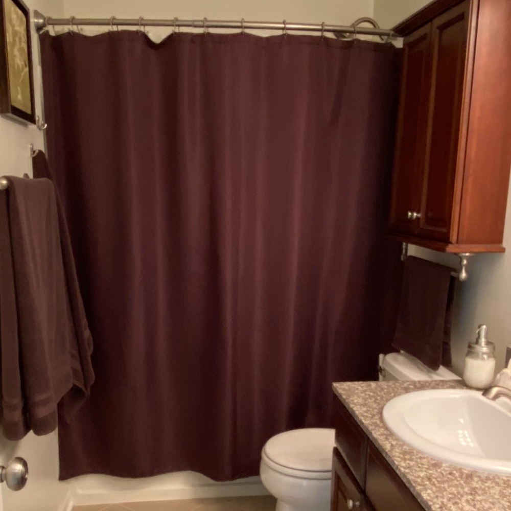 Brown shower curtain
